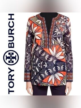 Tory Burch 100% Cotton, Pottery Placed Tunic Top